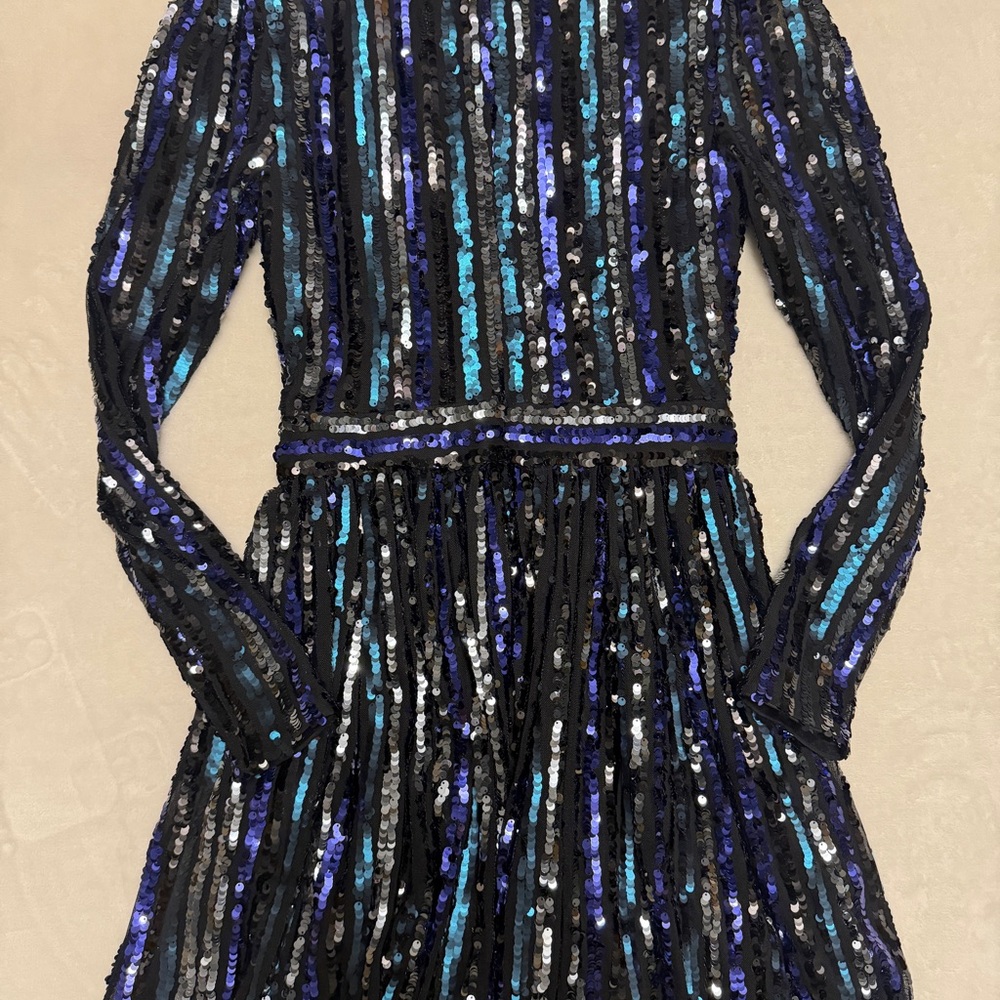 Dress the Population Elegant Sequin Dress in Black and Blue - Picture 5 of 5